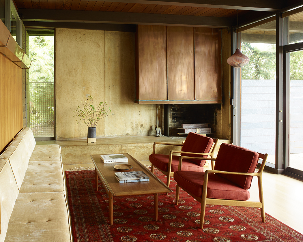 Berkeley Ridge midcentury modern home inside view of living space